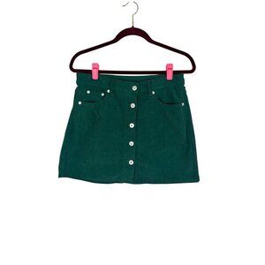 Retro Corduroy Skirt Green 7 Festive Holiday Classic Chic Preppy Y2K Grunge 80s